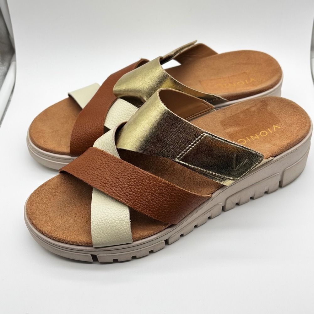 Vionic Uptown Sunset Wedge Slide Sandals US 13 Boho Luxe Euro Comfort EU 45 - Picture 2 of 7
